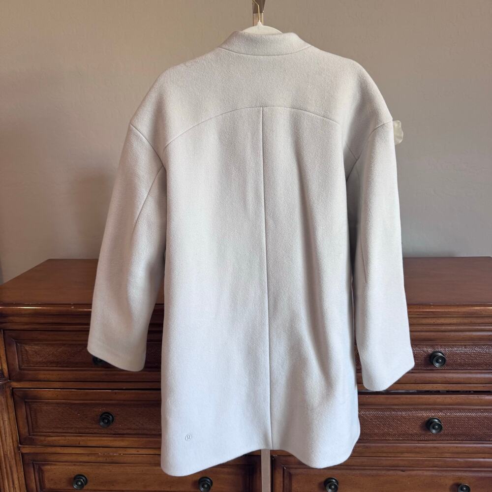Lululemon Relaxed-Fit Zip-Front Wool Coat Bone Size M NWT - Picture 6 of 16